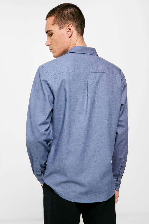 Springfield Camisa dobby color azul