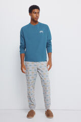 Springfield Pijama largo manga raglan pantal&oacute;n coches azul