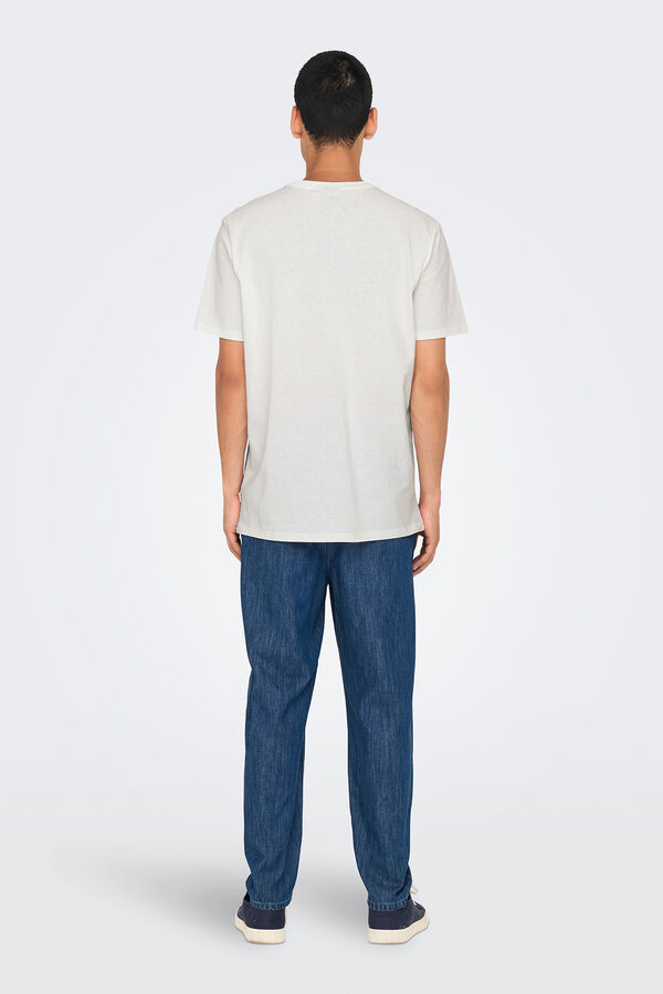 Only & Sons Camiseta masculina de manga curta com regular fit  branco