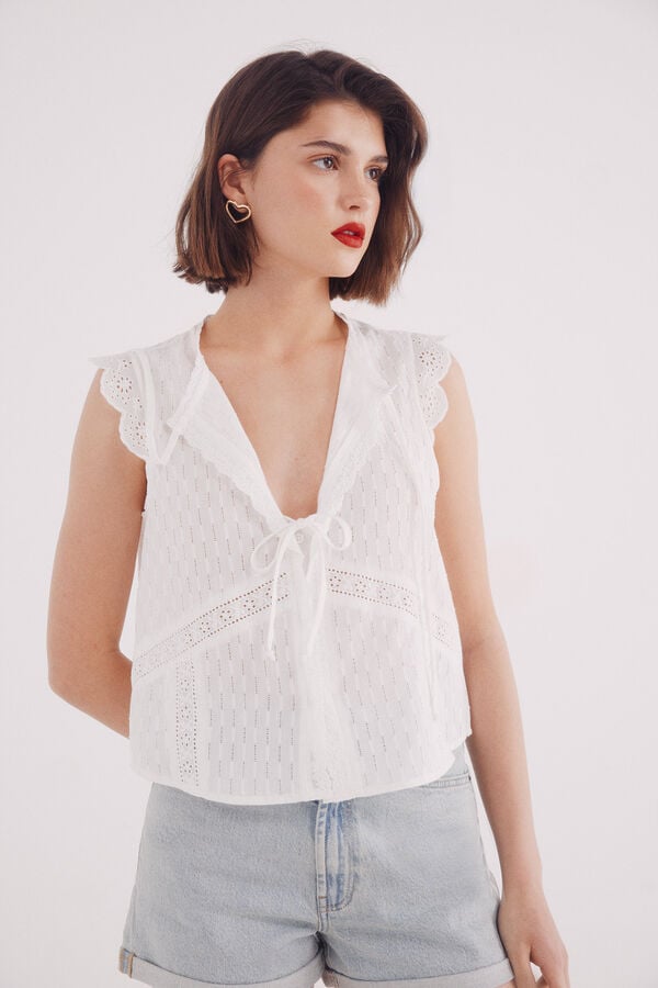 Springfield Blusa com la&ccedil;os branco