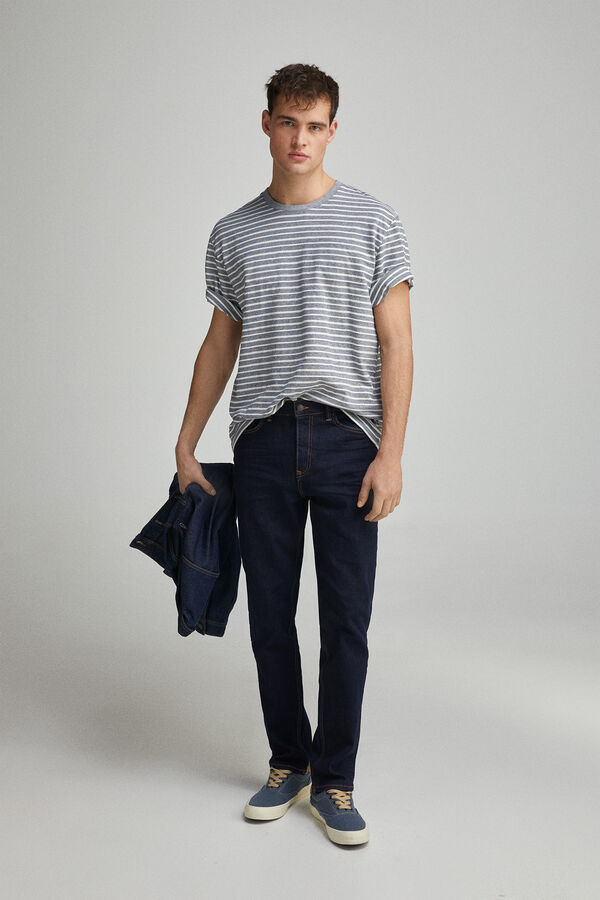 Springfield T-shirt risca estrutura azul