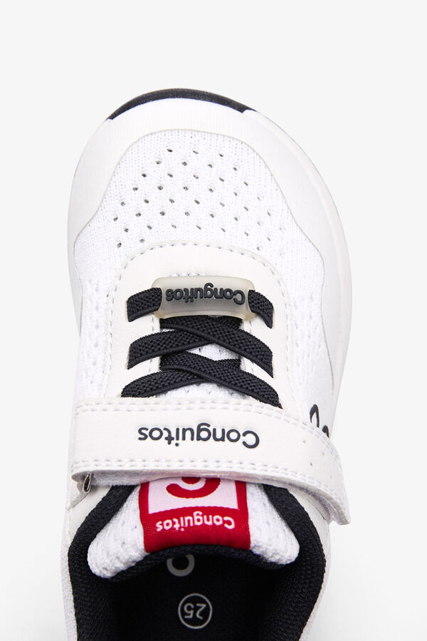 Conguitos Zapatillas barefoot velcro luces blanco