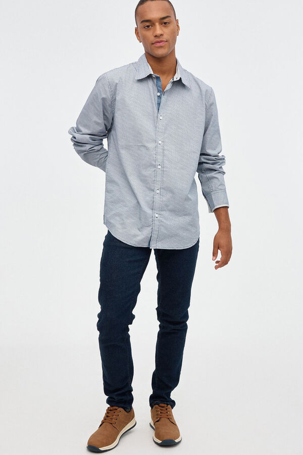 Inside Camisa Estampado Geometrico azul