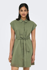 Only Vestido corto camisero verde