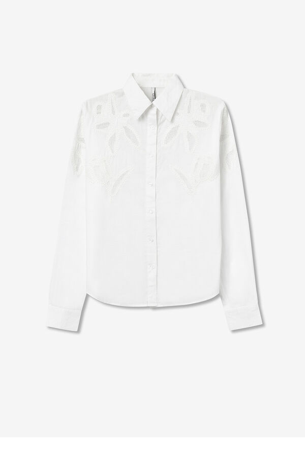 Tiffosi Camisa Bordada Floral  branco