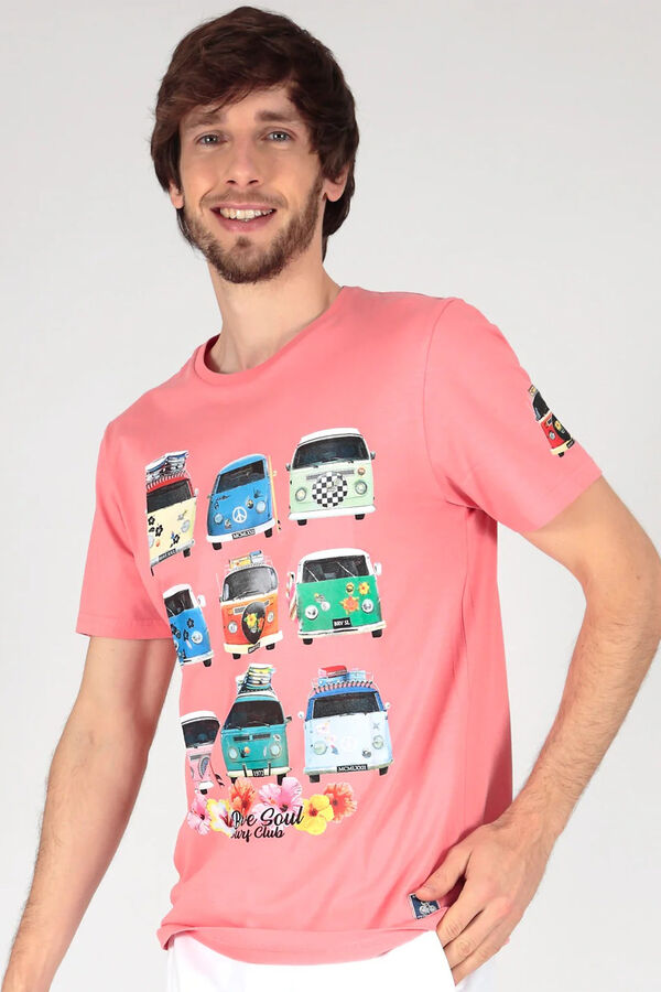 Brave Soul Camiseta de furgonetas manga corta coral