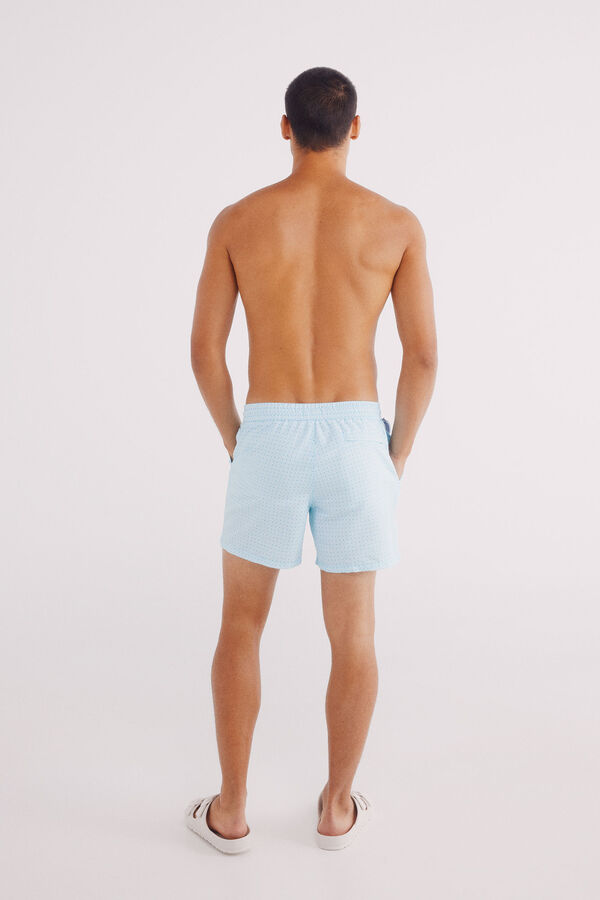 Springfield Mai&ocirc; com estampado geom&eacute;trica e bolso com fecho-&eacute;clair azul