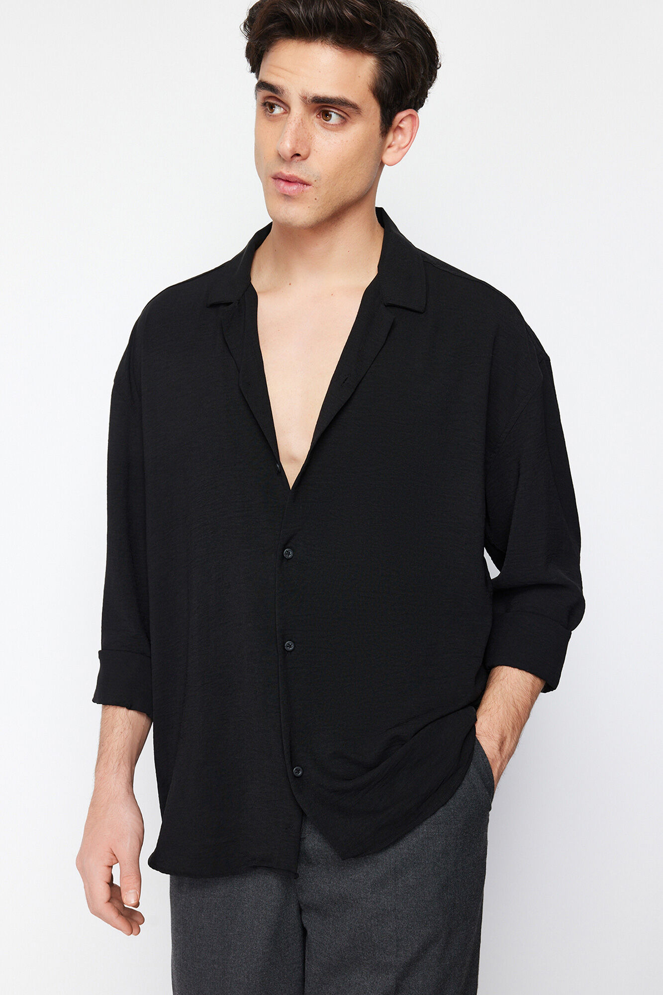 Trendyol Camisa fluida de manga comprida