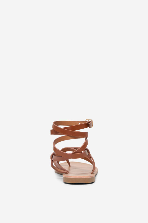 Only Sandalia plana romana tostado