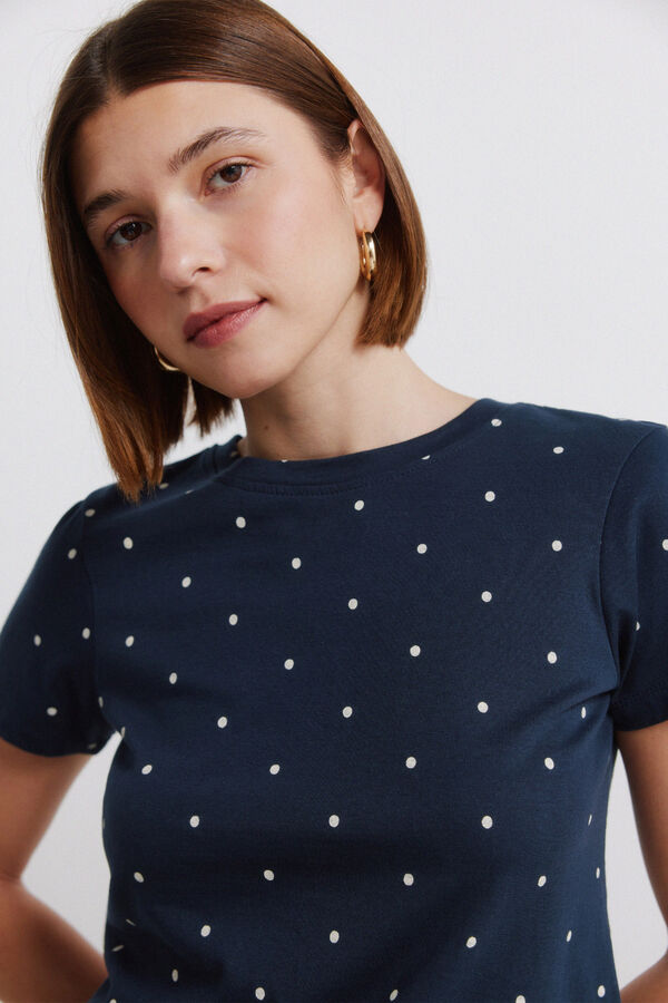 Springfield T-shirt de manga curta estampada azul