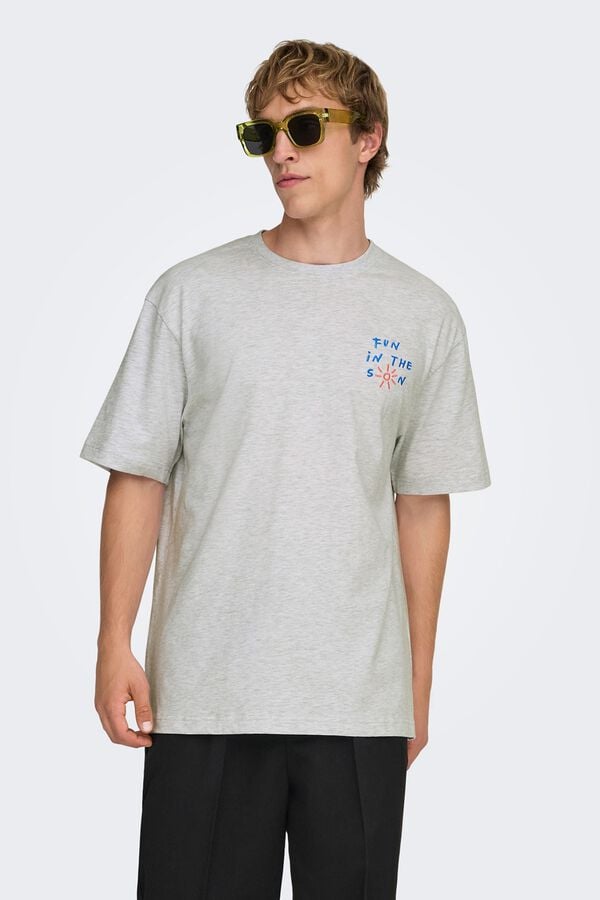 Only & Sons T-shirt de manga curta cinzento