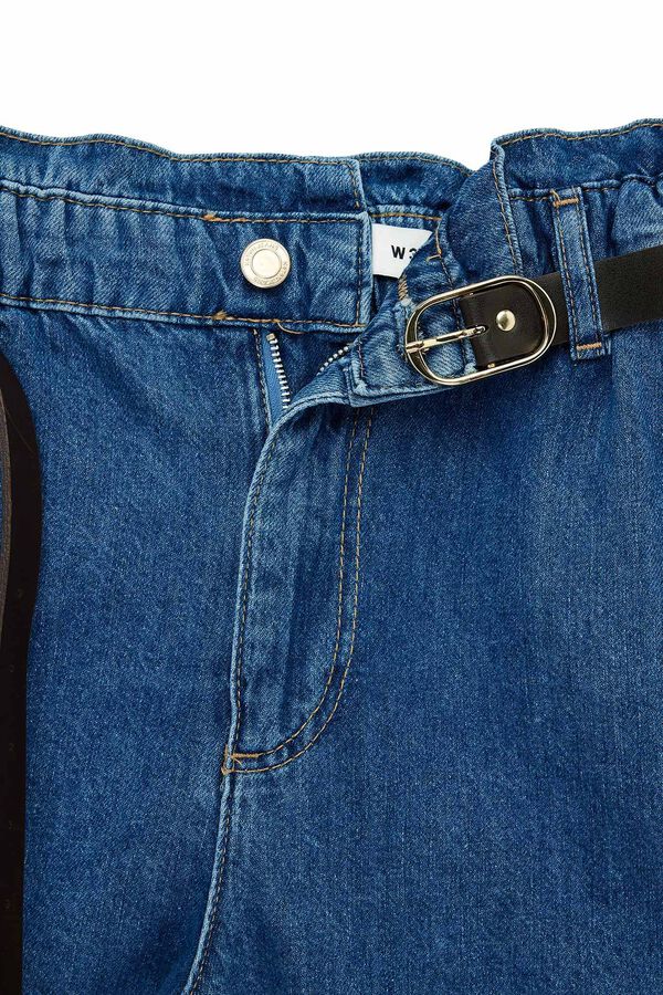 Koton Cal&ccedil;&otilde;es denim de cintura alta com cinto azul
