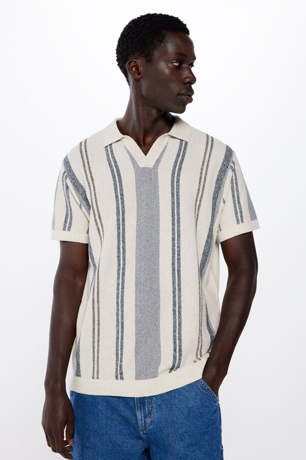 Springfield Jersey manga corta cuello polo rayas gris