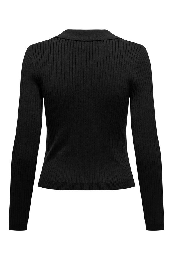 Only Polo de malha justa preto