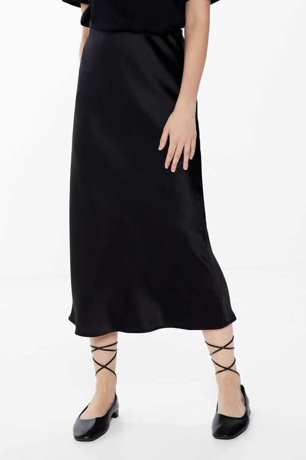 Springfield Falda Larga Satinada negro