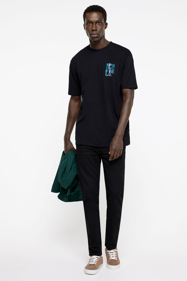 Springfield Pantal&oacute;n 5 bolsillos color skinny lavado negro