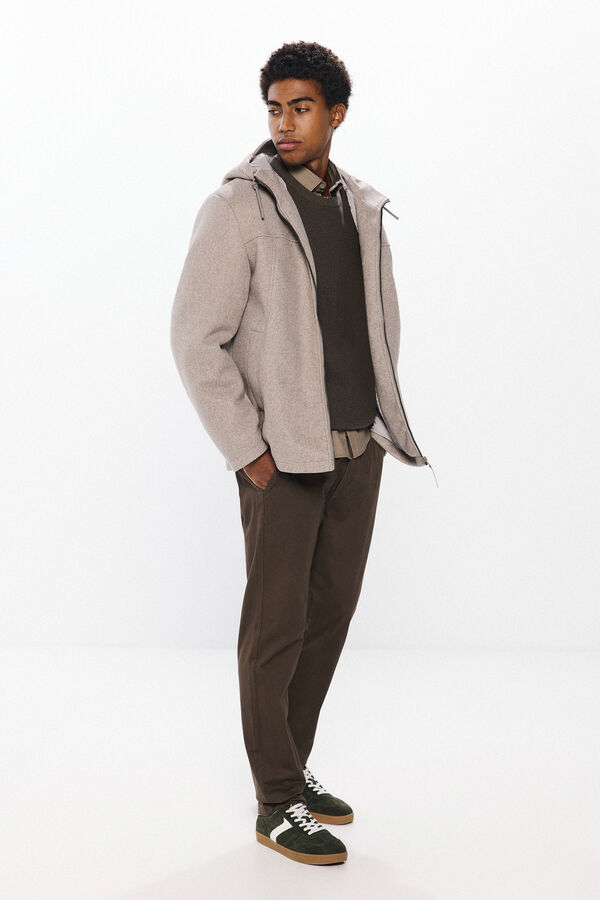 Springfield Parka curta com efeito de l&atilde; cru