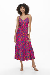 Only Vestido largo regular fit fucsia