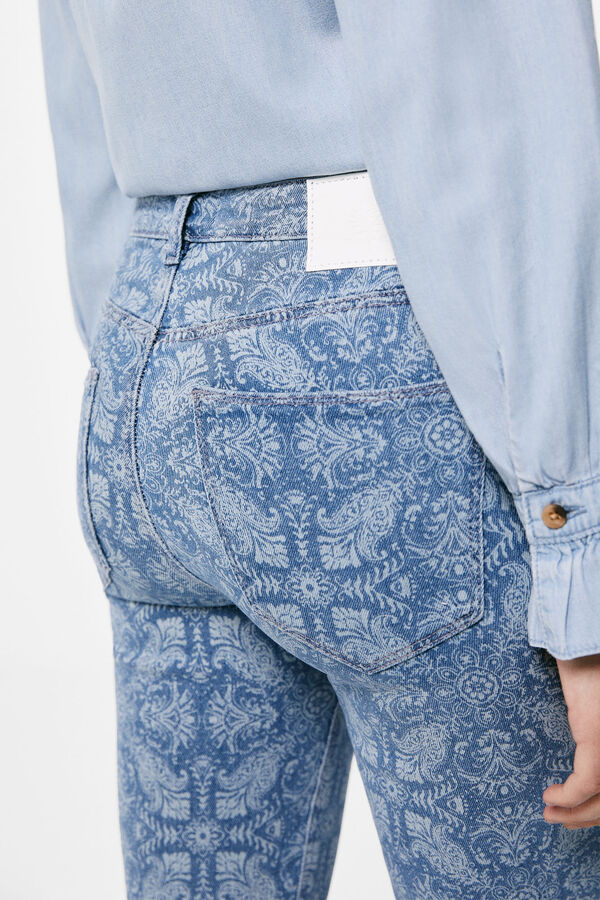 Springfield Jeans Kick Flare Estampado Lavado Sostenible azul medio