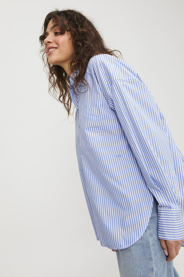 Jack & Jones Camisa Oxford de algod&oacute;n azul