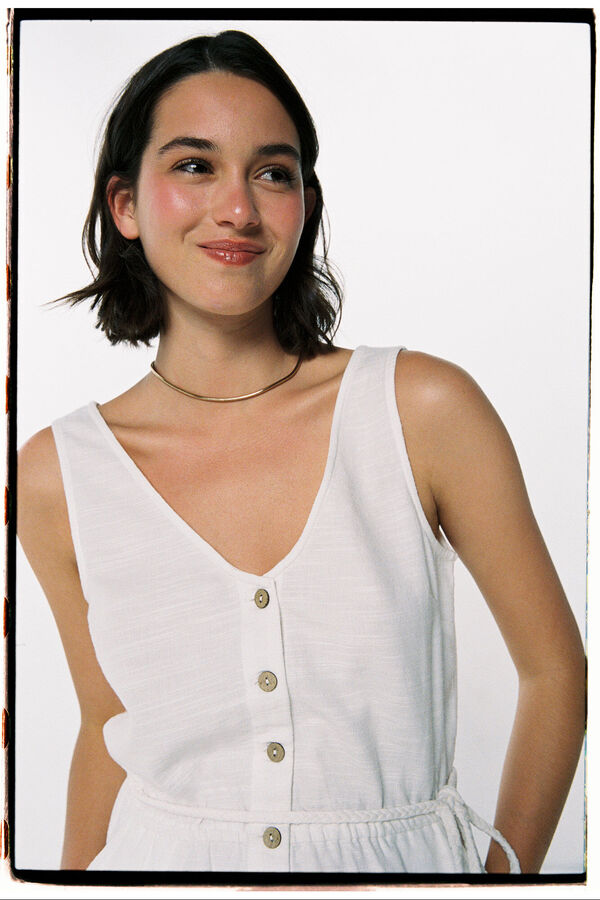 Springfield Mono Corto Cintur&oacute;n Algod&oacute;n blanco