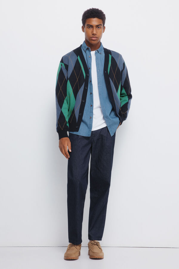 Springfield C&aacute;rdigan rombos azul