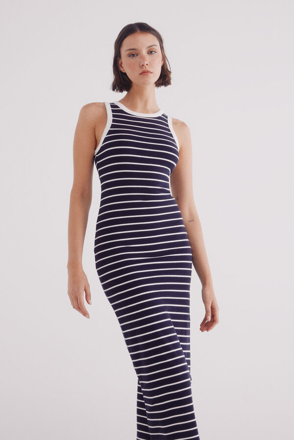 Springfield Vestido tubo rayas marineras azul