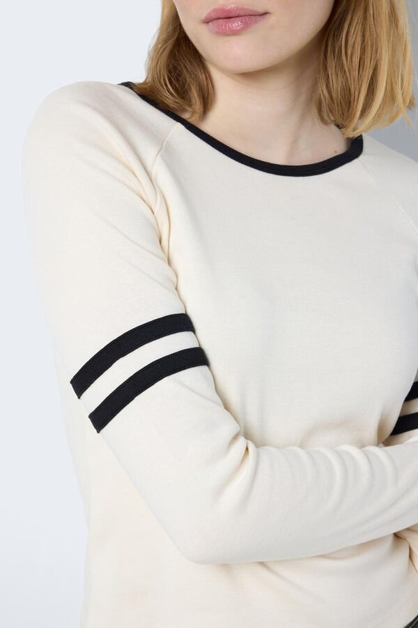 Noisy May Top de algod&oacute;n manga larga blanco