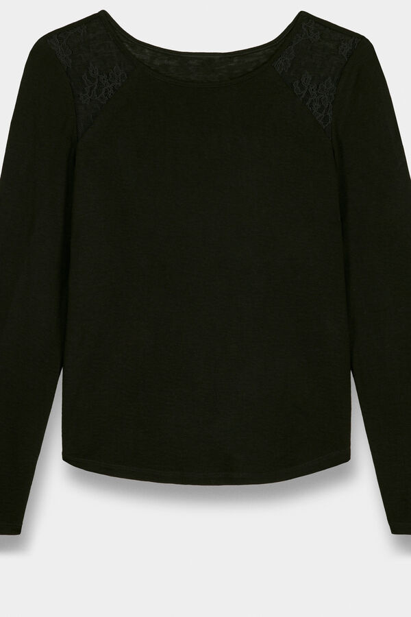 Springfield Camiseta Hombros Transparecias negro