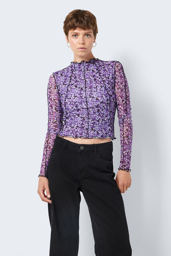 Springfield Top de mesh manga larga morado