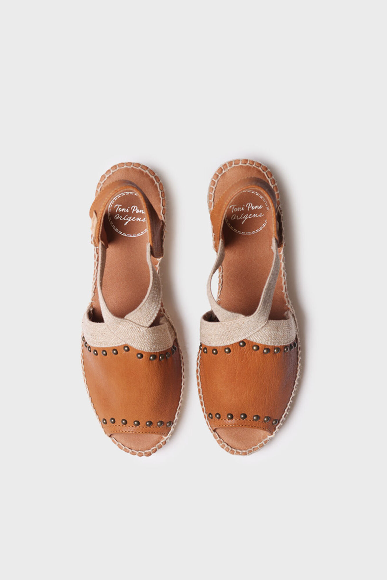 Toni Pons Espadrille de pele com salto meia