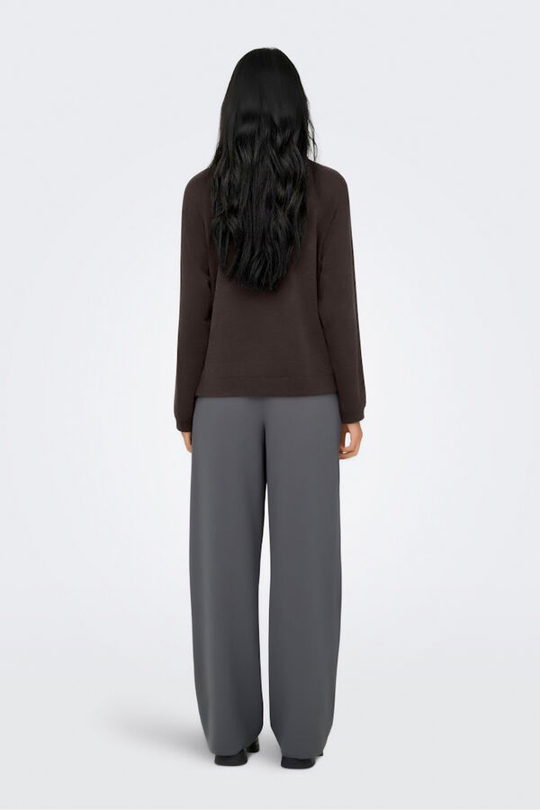 Only Top de pel&uacute;cia de manga manga castanho