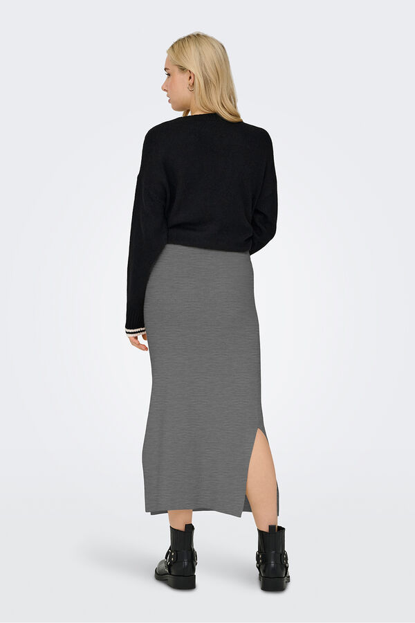 JDY Falda midi punto gris