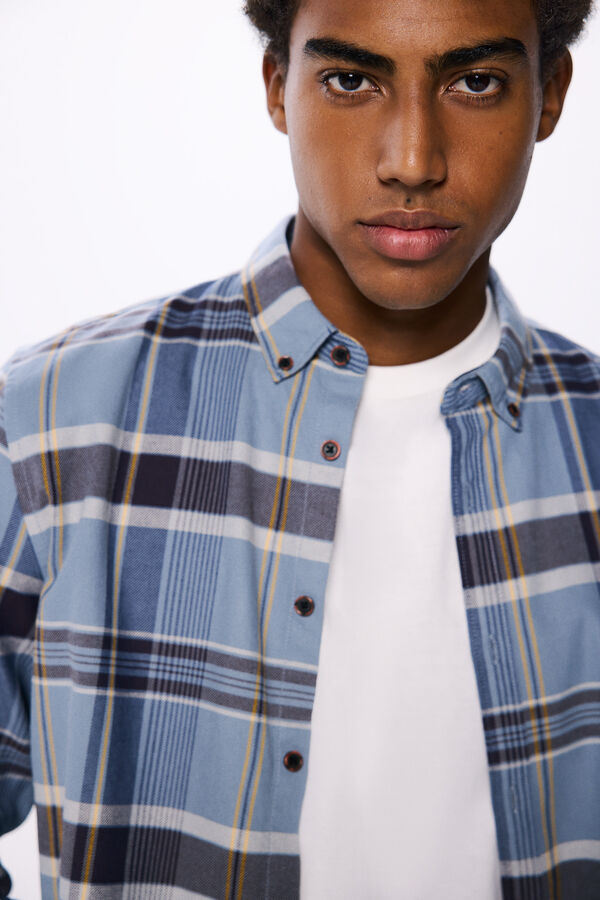 Springfield Camisa aos quadrados azul