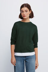 Springfield Camiseta combinada botones lateral verde