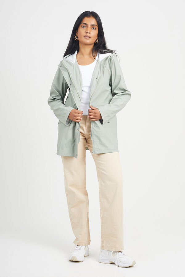 Brave Soul Chubasquero engomado con capucha kaki