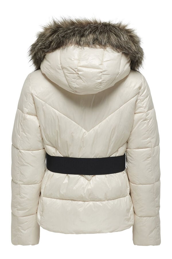 Only Casaco acolchoada com capuz cinzento