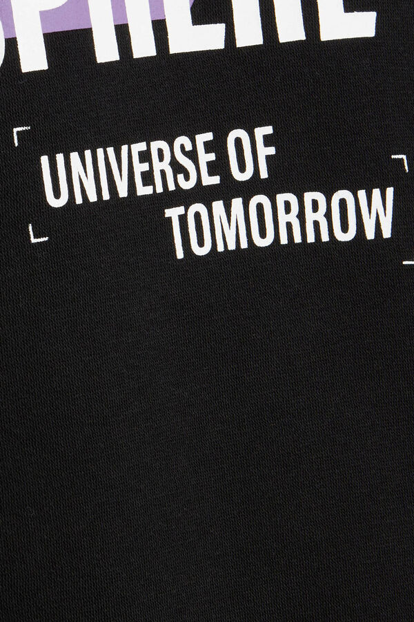 Jack & Jones Sudadera cuello redondo print universo negro