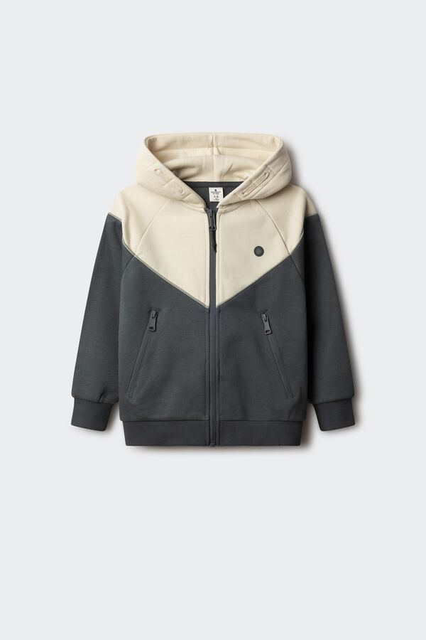 Springfield Kids Sudadera abierta color block ni&ntilde;o azul