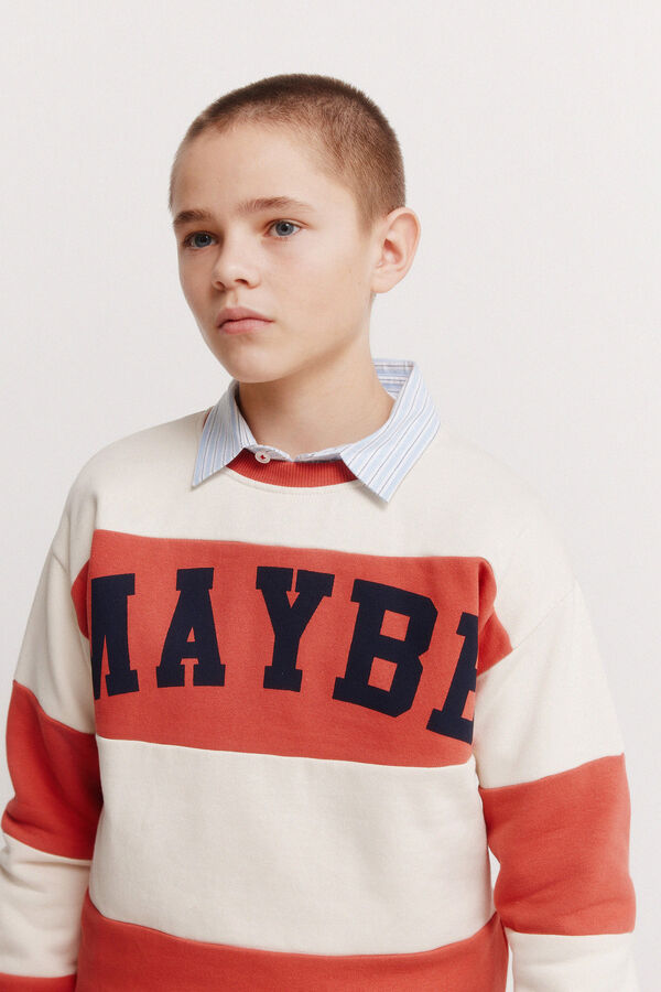 Springfield Kids Sweatshirt &agrave;s riscas "Maybe" para menino vermelho
