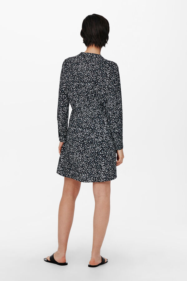 Only Vestido curto de corte t&uacute;nica preto