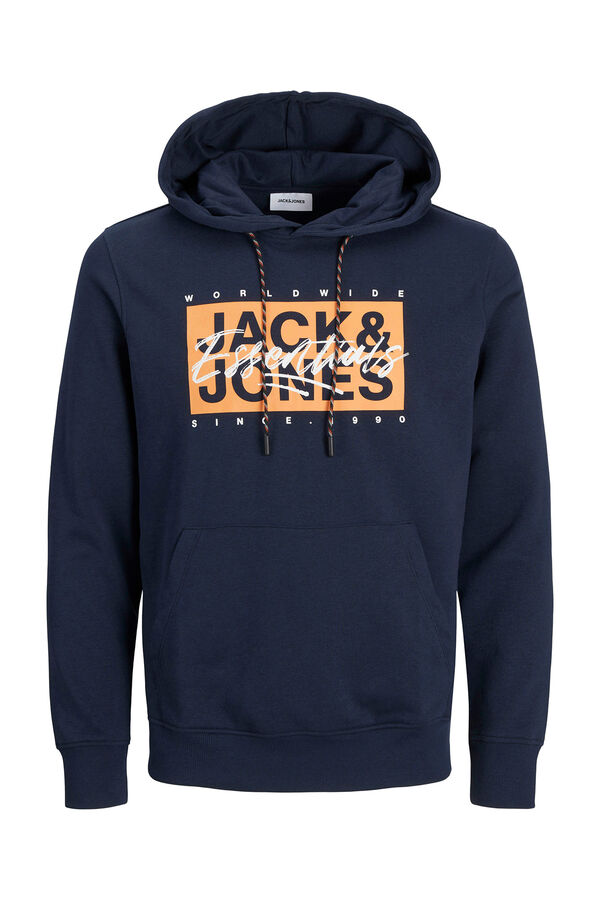 Jack & Jones Sweatshirt com capuz e ajuste padr&atilde;o azul