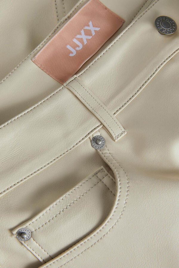 Jack & Jones Shorts de efecto piel de tiro alto branco