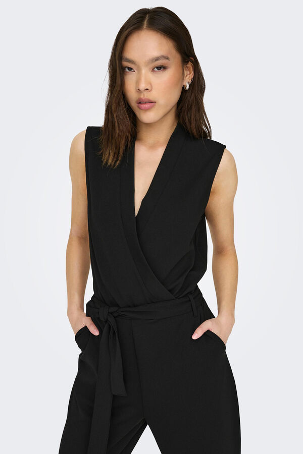 JDY Mono largo escote V negro