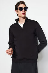 Trendyol Sudadera polar con cremallera negro