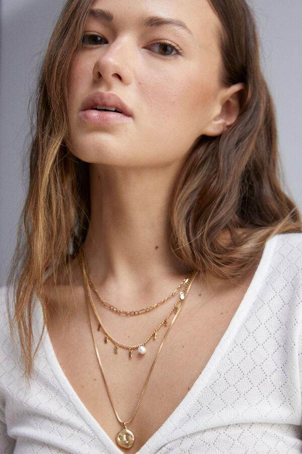 Springfield T-shirt com la&ccedil;o franzido na frente bege