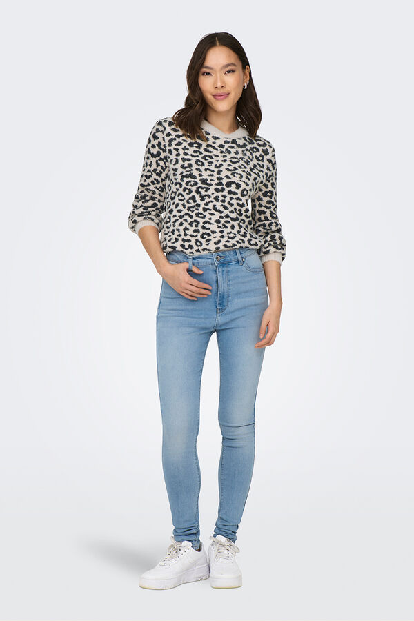 JDY Jersey cuello redondo gris