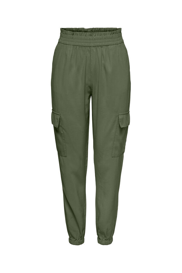 Springfield Pantalón cargo cintura alta verde