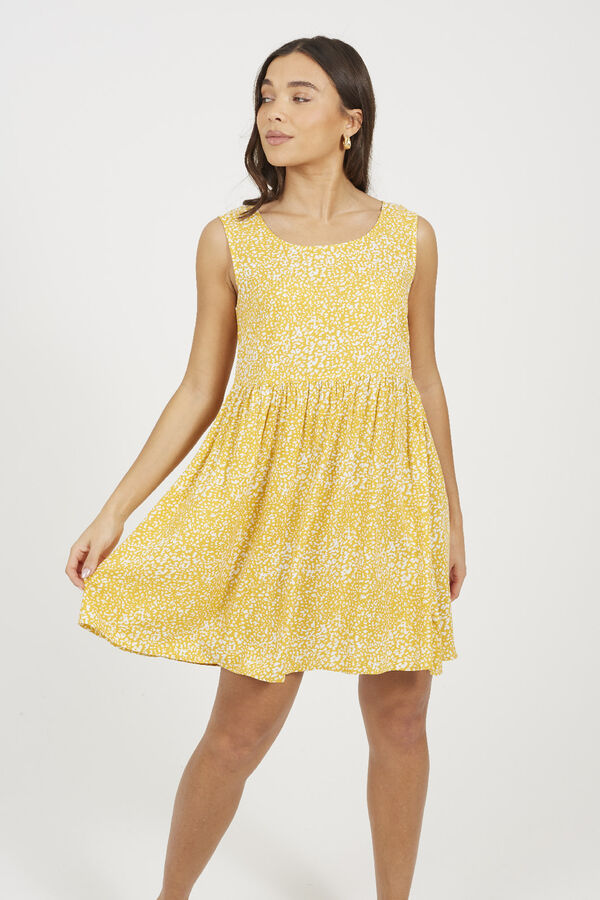 Brave Soul Vestido bata mangas amarelo