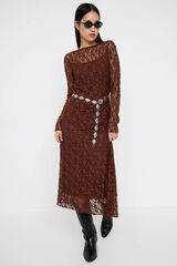 Trendyol Vestido midi com costas abertas cru